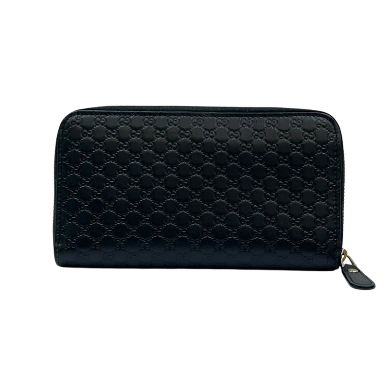GUCCI Microguccissima Round Zip Long Wallet - Black