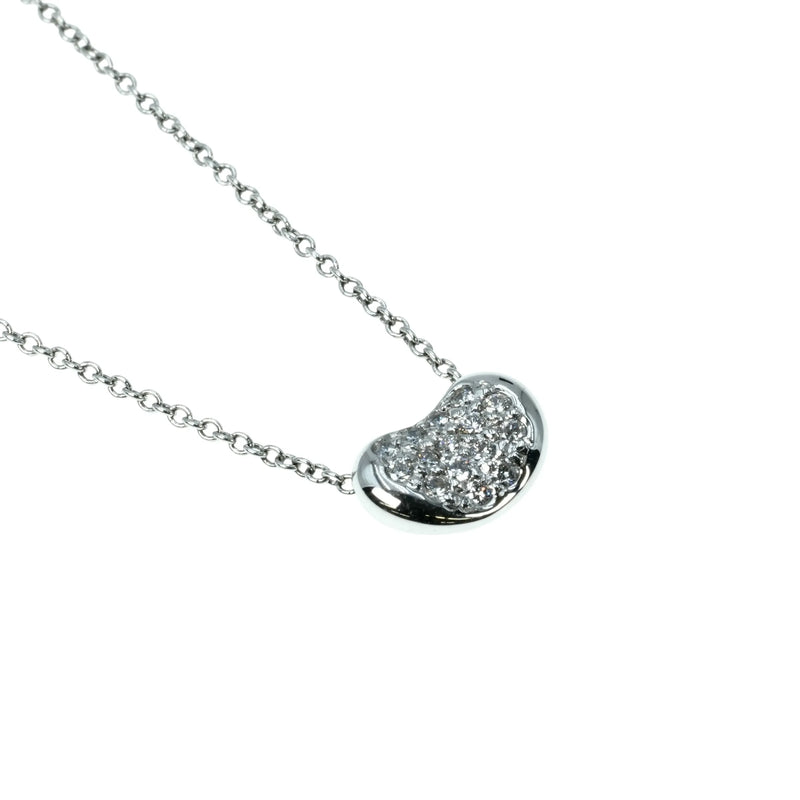 Tiffany Bean Design Diamond Pendant Necklace Pt950