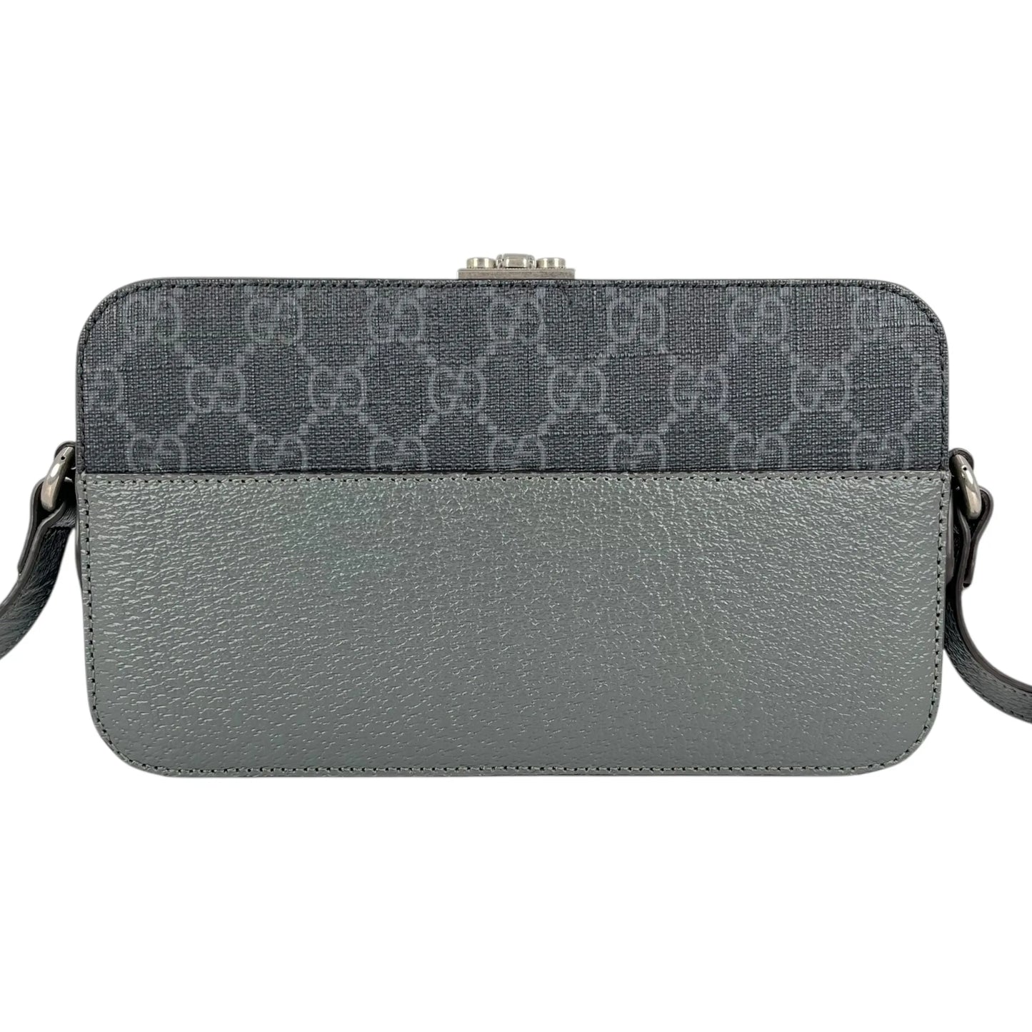 GUCCI GG Supreme Small Faux Leather Cross Body Bag - Gray