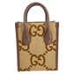 GUCCI Jumbo GG Mini Hand Bag Shoulder Bag - Brown