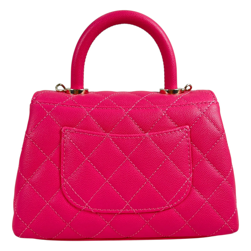 CHANEL Coco Handle 19XXS Caviar Skin Hand Bag - Pink