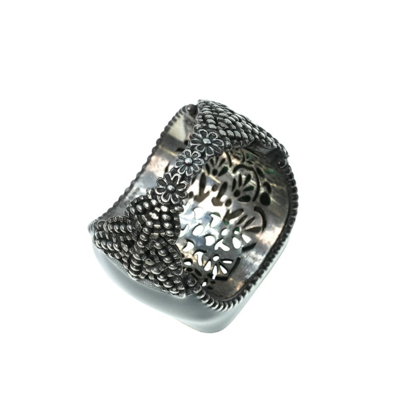 GUCCI Crystal GG Logo Ring - Silver 925