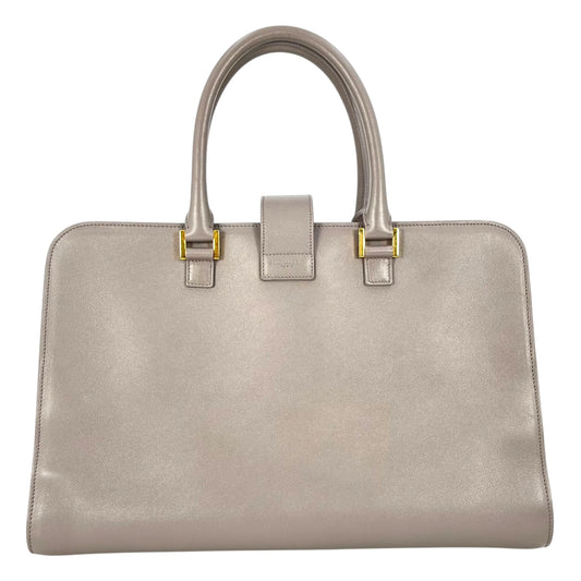 Saint Laurent Cabas Leather Hand Bag - Gray