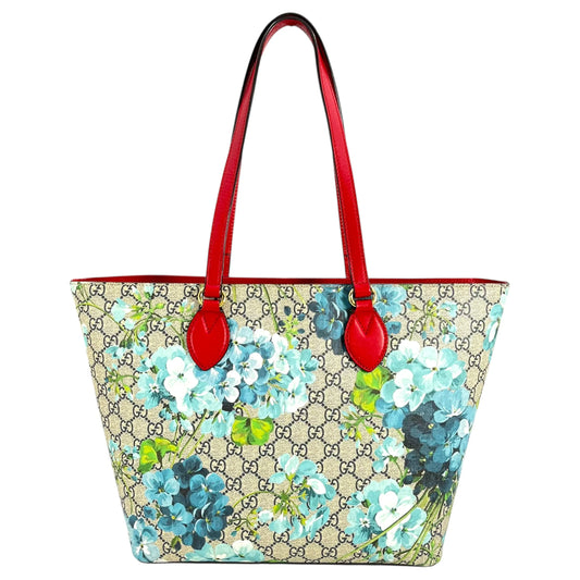 GUCCI GG Blooms GG Supreme Canvas Tote Bag - Red