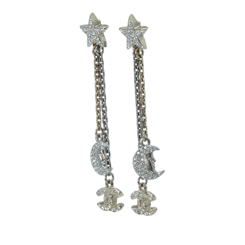 CHANEL Moon & Star CC Logo Dangle Earring 17B - Silver