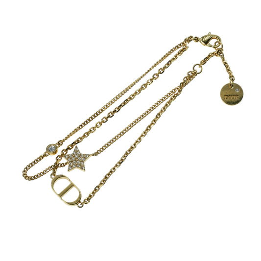 Dior Petit CD Double Bracelet Star Rhinestone - Gold Plated