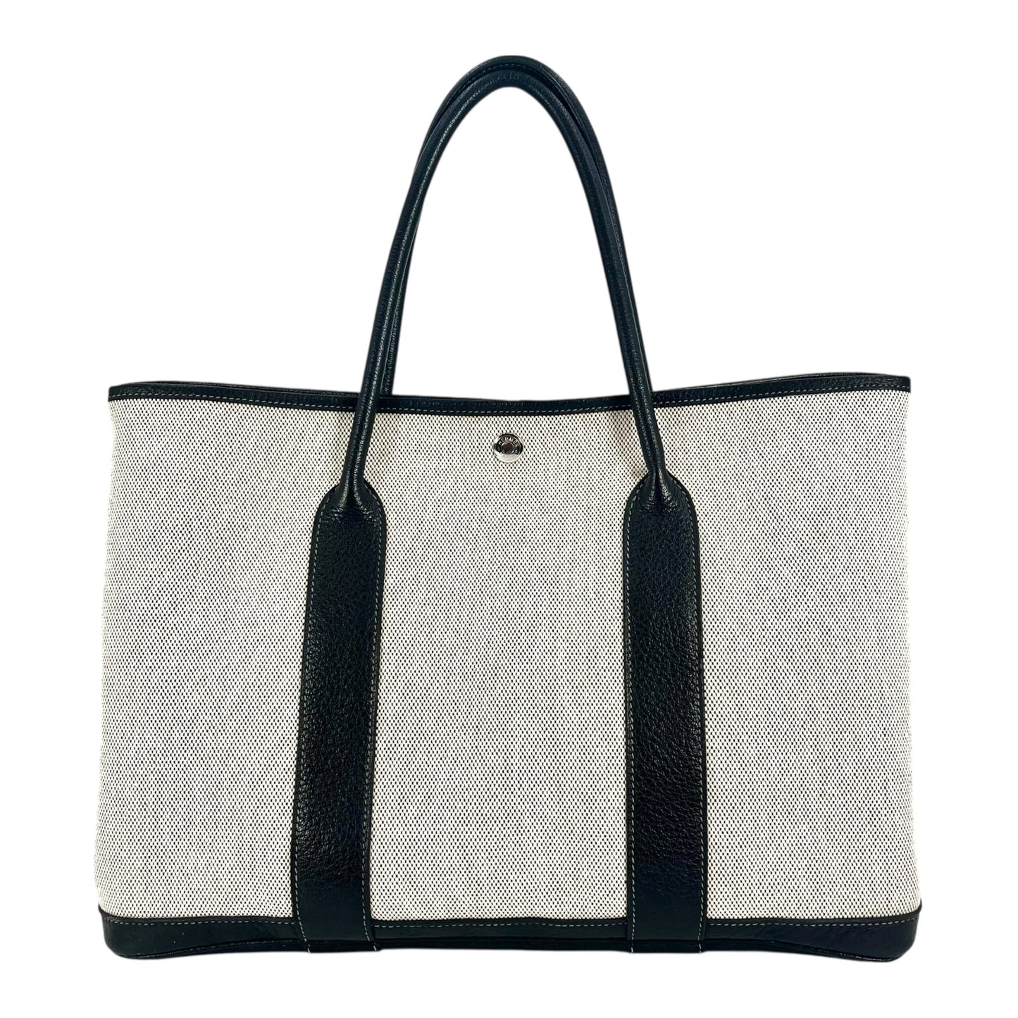Hermès Garden Party PM ▢J Stamp (2006) Handbag/Tote Bag - Black/Noir 