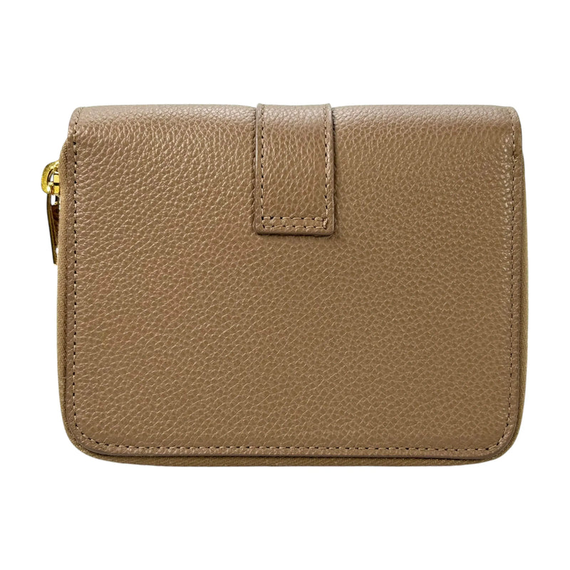 Saint Laurent YSL Zippy Compact Wallet - Beige
