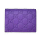 GUCCI Guccissima Leather Compact Wallet - Purple
