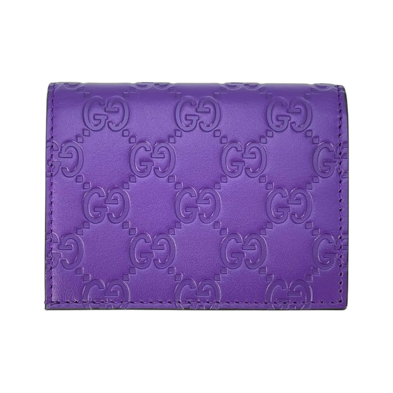 GUCCI Guccissima Leather Compact Wallet - Purple