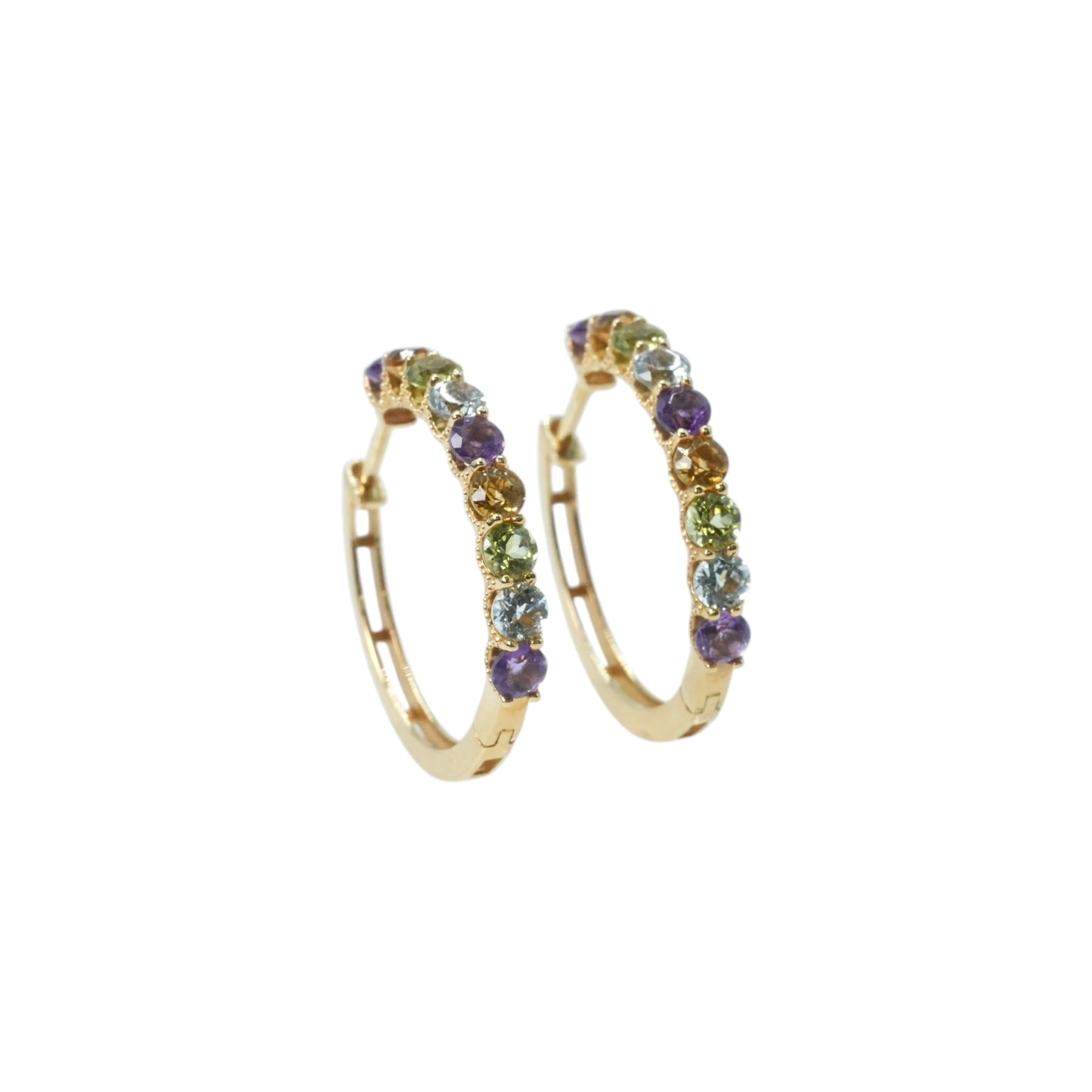 K18 Rainbow 1.500cts Gemstone Earrings