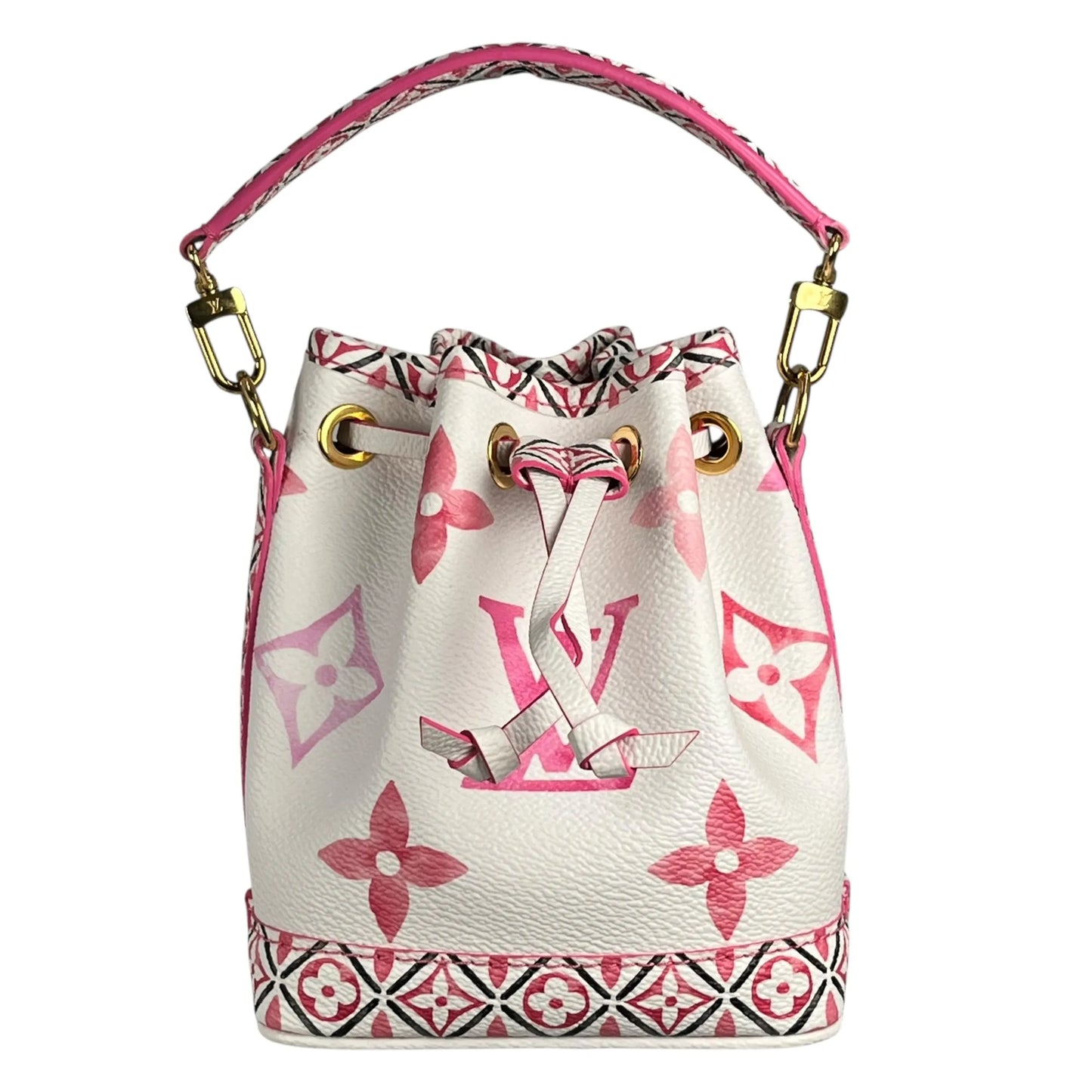 Louis Vuitton Monogram Nano Noe By The Pool Bucket Bag - Pink×White