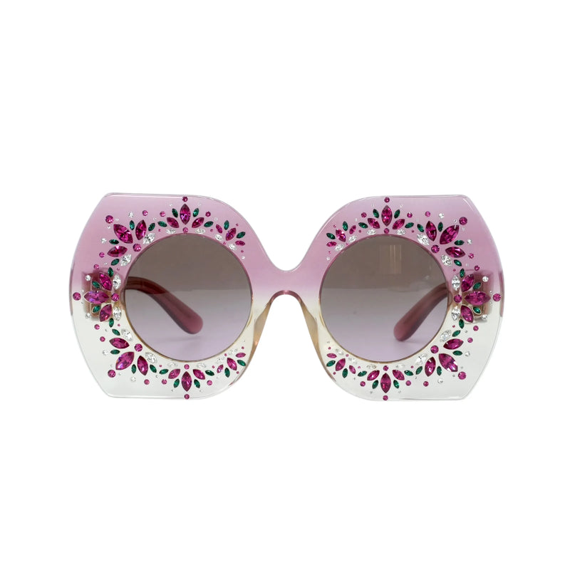 DOLCE＆GABBANA Rhinestone Sunglasses - Pink - 33982