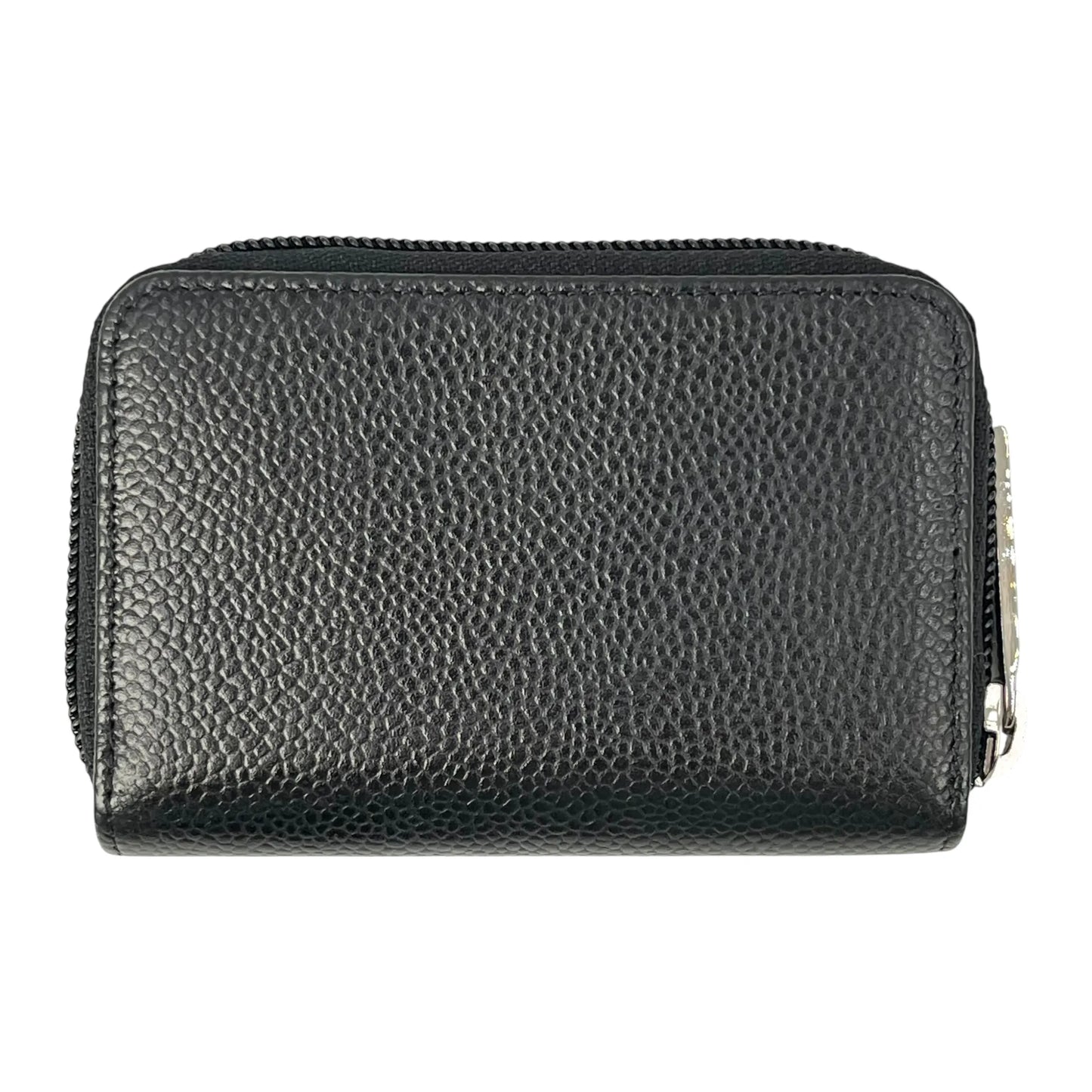 CHANEL CC Logo Caviarskin Zippy Card Case - Black
