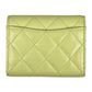 CHANEL Materasse Lambskin Card Case - Lime Yellow