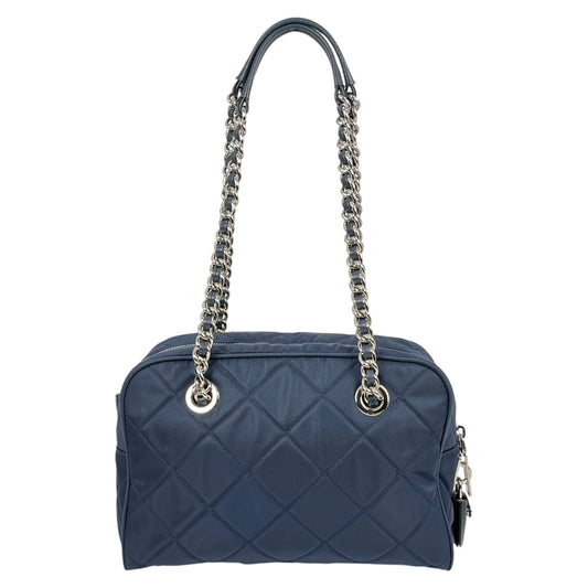 PRADA Nylon Quilting Chain Shoulder Bag - Navy