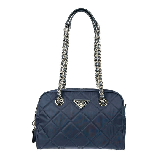 PRADA Nylon Quilting Chain Shoulder Bag - Navy
