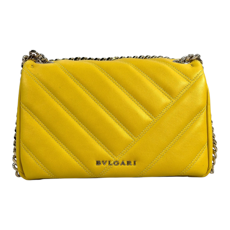 BVLGARI Serpenti Cabochon Chain Shoulder Bag - Yellow