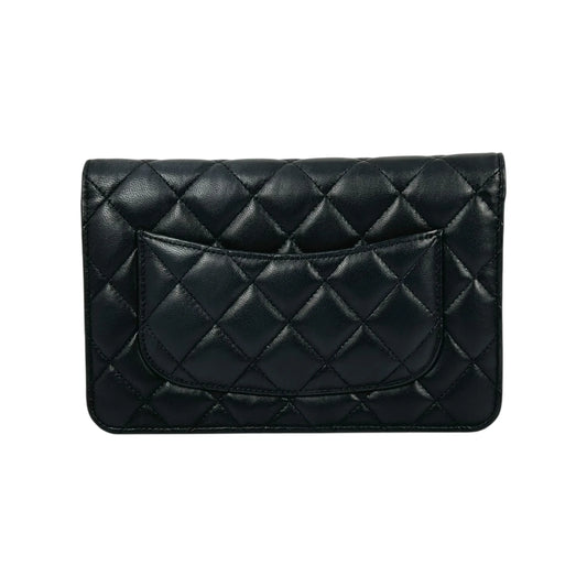 CHANEL Materasse Lambskin Chain Wallet Shoulder Bag - Black