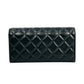 CHANEL CC Logo Lambskin Long Wallet - Black