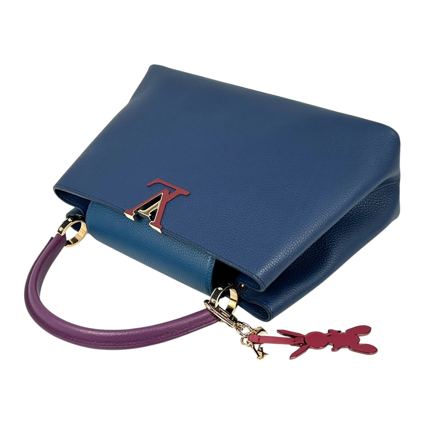 Louis Vuitton Capucines MM Taurillon Leather Hand Bag - Navy Blue