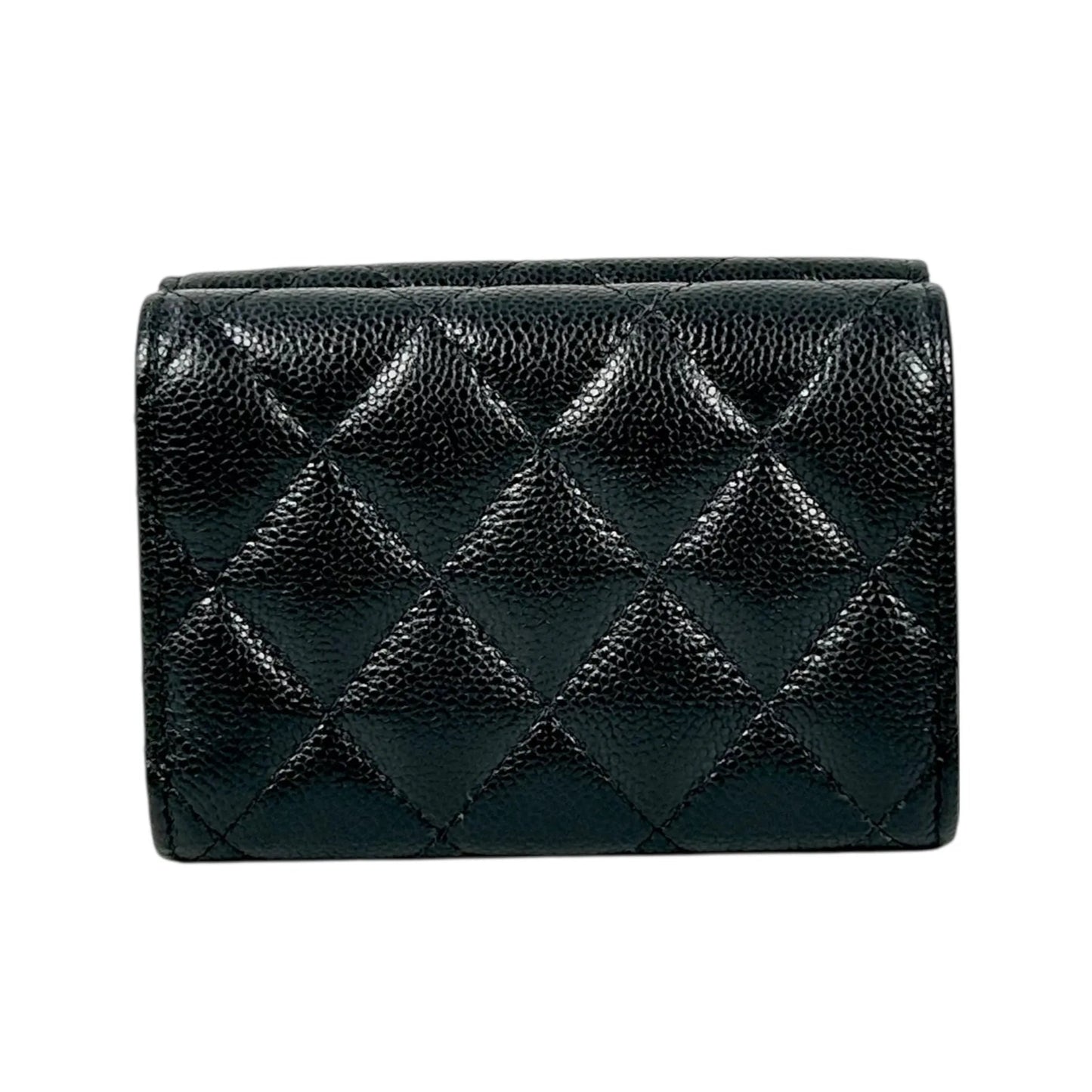 CHANEL Materasse Caviarskin Compact Wallet - Black - 35107