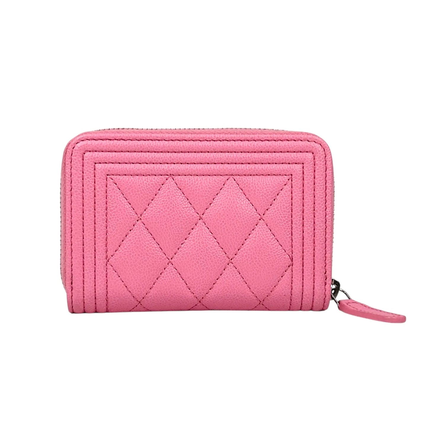 CHANEL Boy Chanel Zippy Coin Case Compact Wallet - Pink