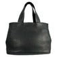 PRADA Punching Logo Hand Bag Leather - Black