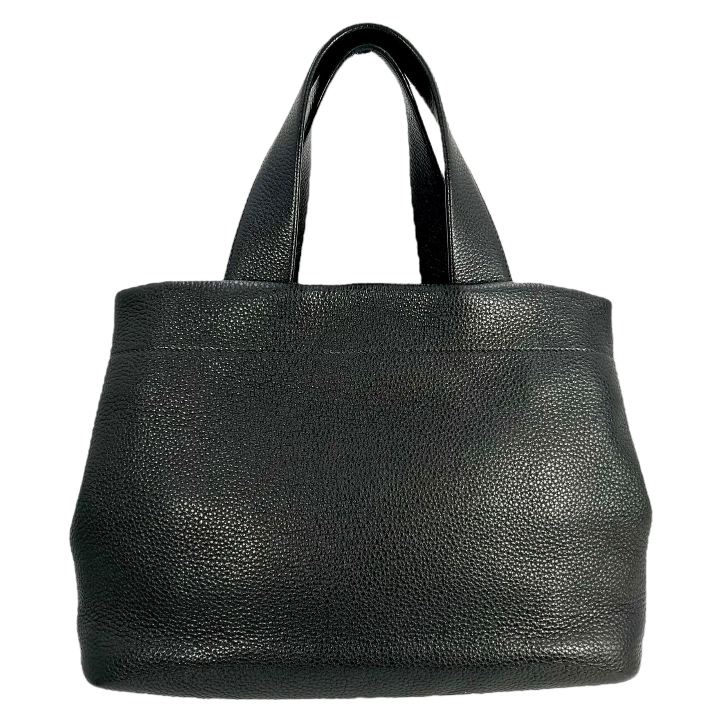 PRADA Punching Logo Hand Bag Leather - Black
