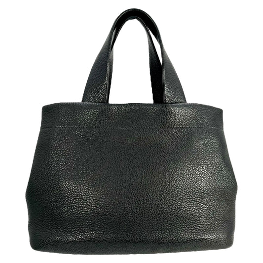 PRADA Punching Logo Hand Bag Leather - Black