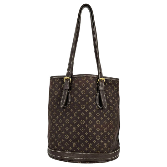 Louis Vuitton Monogram Mini Lin Bucket Bag Hand Bag - Darkbrown