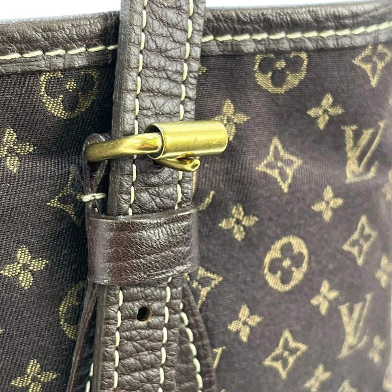 Louis Vuitton Monogram Mini Lin Bucket Bag Hand Bag - Darkbrown