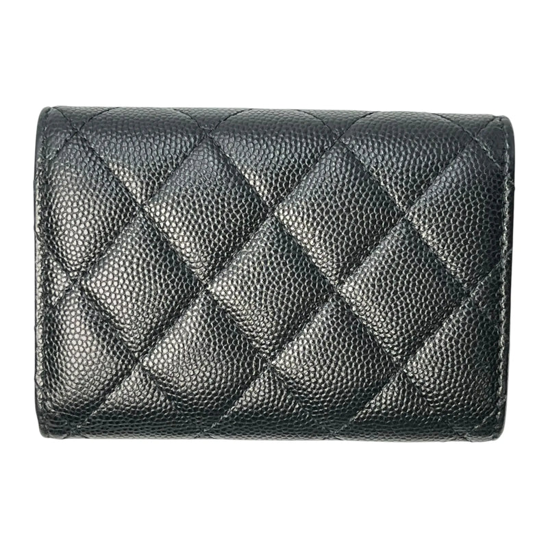 CHANEL Classic Small Flap Compact Wallet Caviar Skin - Black