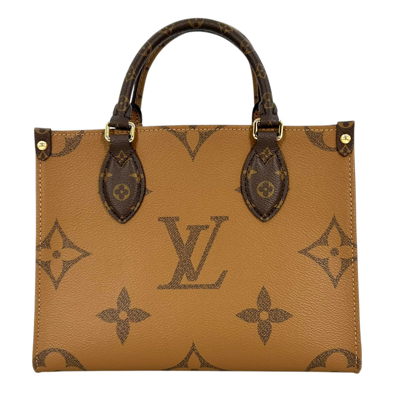 Louis Vuitton Giant Monogram Canvas On The Go PM Hand Bag Shoulder Bag - Brown