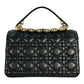 Christian Dior Jolie Top Handle Bag Calfskin Hand Bag Shoulder Bag - Black