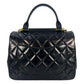 CHANEL Matelasse Top Handle Hand Bag Chain Shoulder Bag - Black