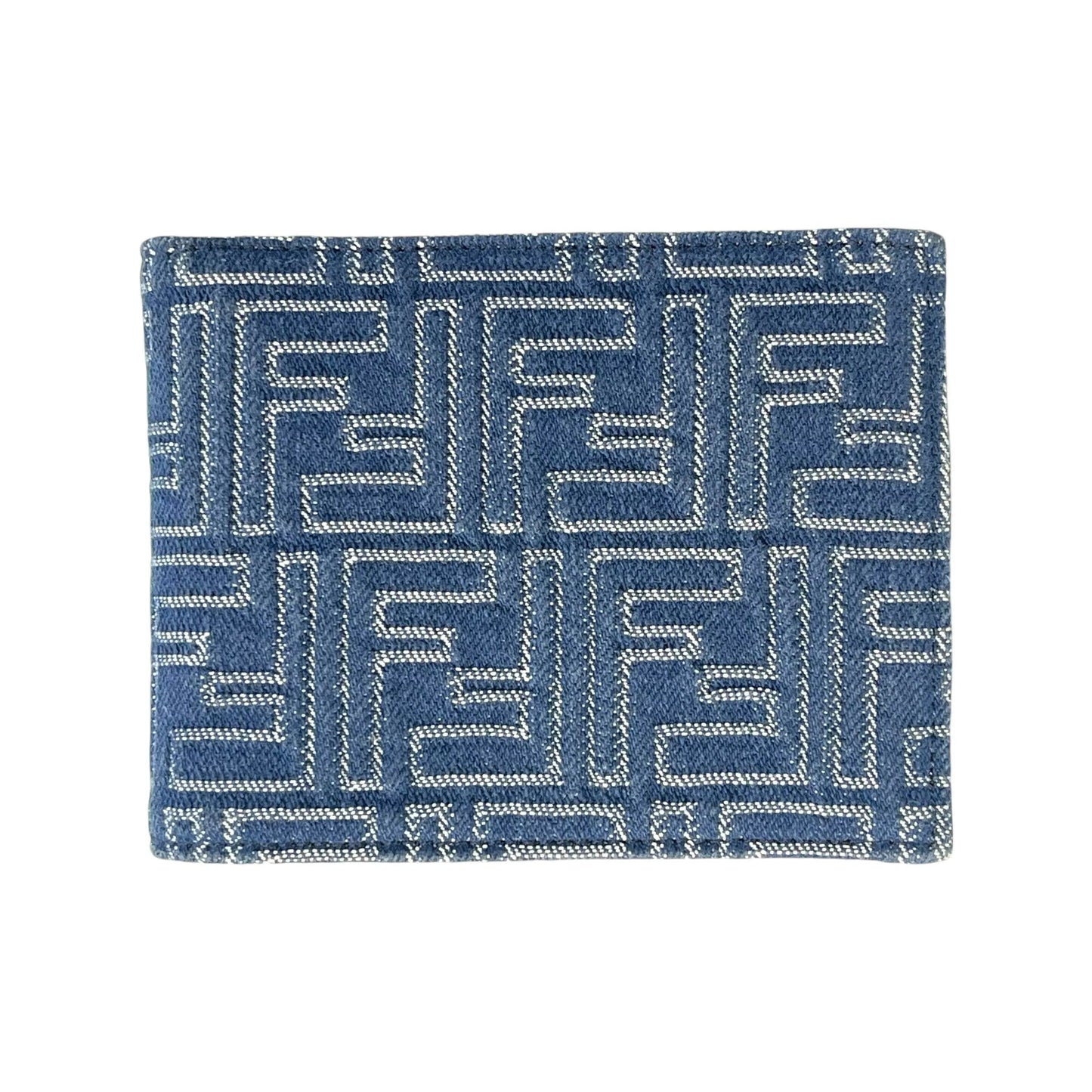 FENDI FF Denim Compact Wallet - Blue