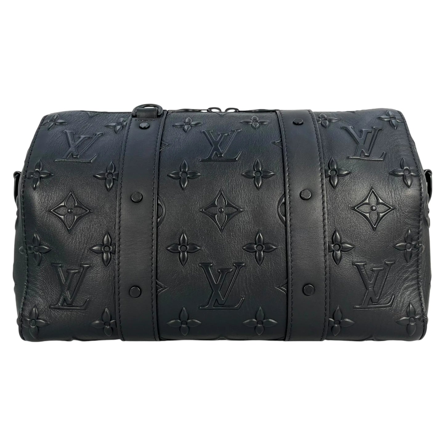 LOUIS VUITTON City Keepall Monogram Seal Shoulder Bag - Black