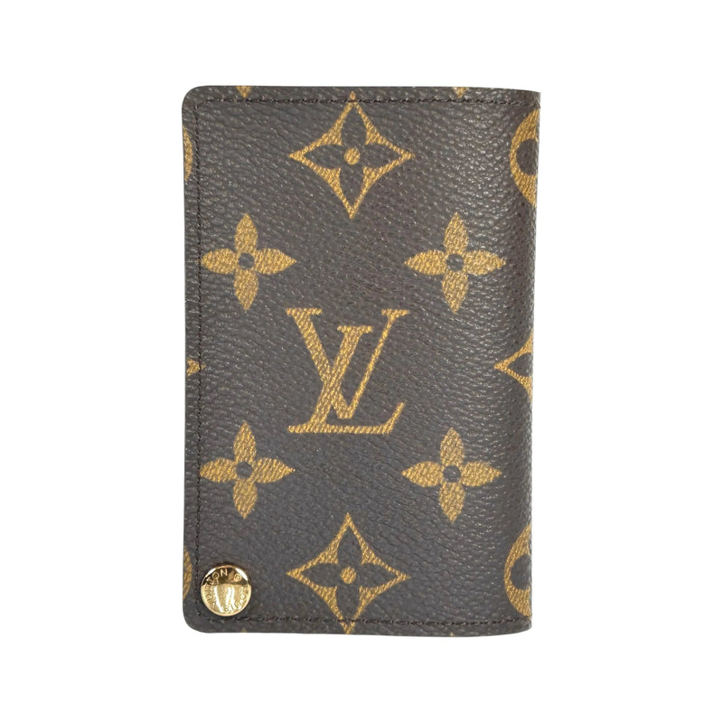 LOUIS VUITTON Porte Carte Credit Pression Monogram Canvas Card Case - Dark Brown 