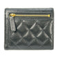 CHANEL Matelassé Caviar Leather Classic Flap Compact Wallet - Black 