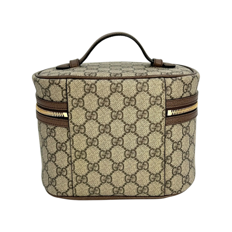 GUCCI Ophidia GG Supreme Canvas Cosmetic Case Handbag - Brown 