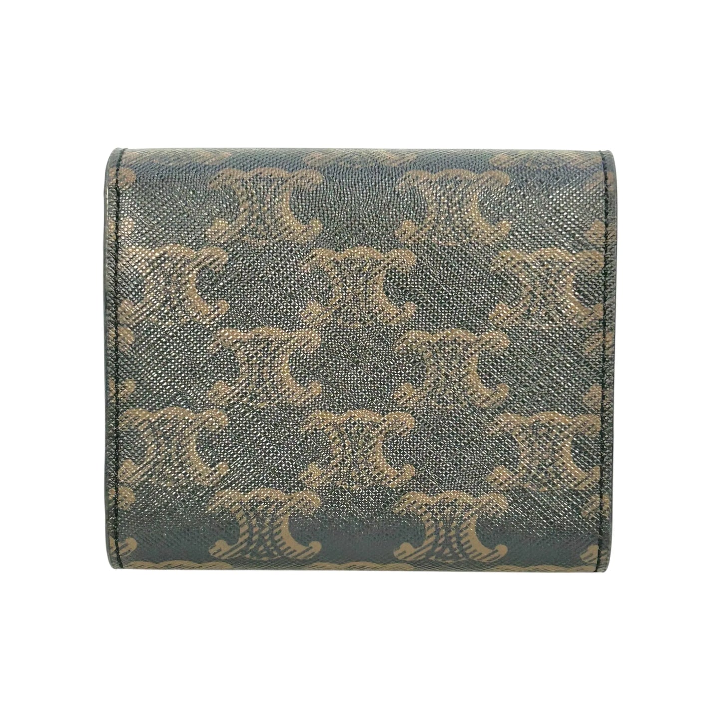 CELINE Triomphe Canvas Small Flap Compact Wallet - Dark Brown 