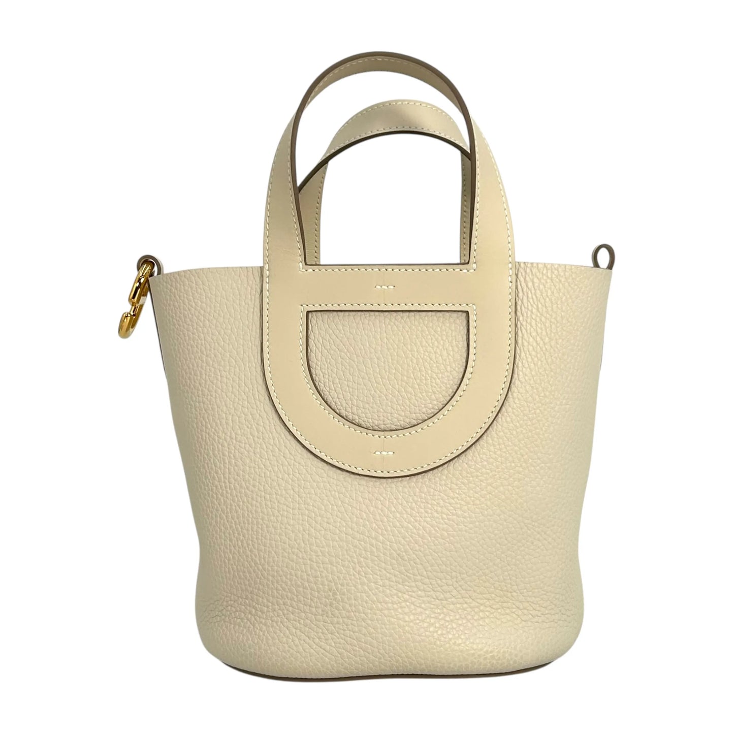 HERMES In the Loop 18 Leather K Stamp (Made in 2025) Handbag - White 