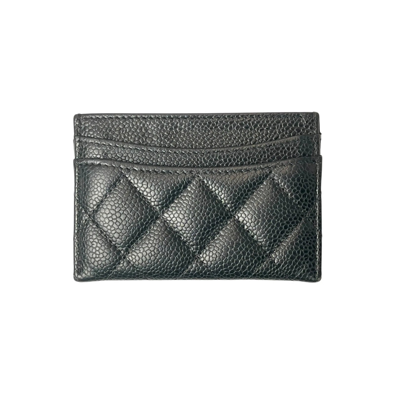 CHANEL Matelasse Caviar Leather Card Case - Black 
