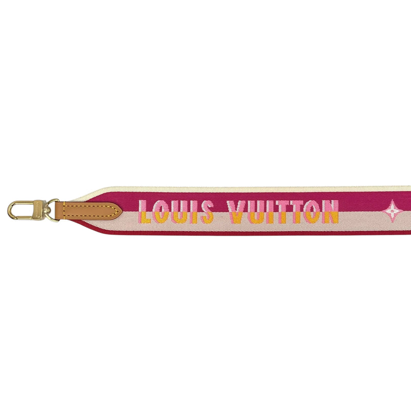LOUIS VUITTON Bandouliere Jacquard Shoulder Strap - Pink and Beige - 35893