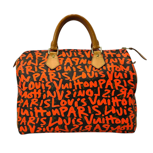 LOUIS VUITTON Speedy 30 Stephen Sprouse Monogram Graffiti Handbag - Orange 