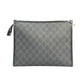 GUCCI GG Supreme Canvas Interlocking G Clutch Bag - Black 