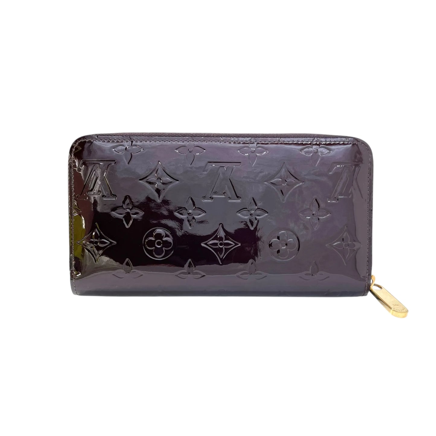 LOUIS VUITTON Monogram Vernis Zippy Wallet Long Wallet - Dark Brown 