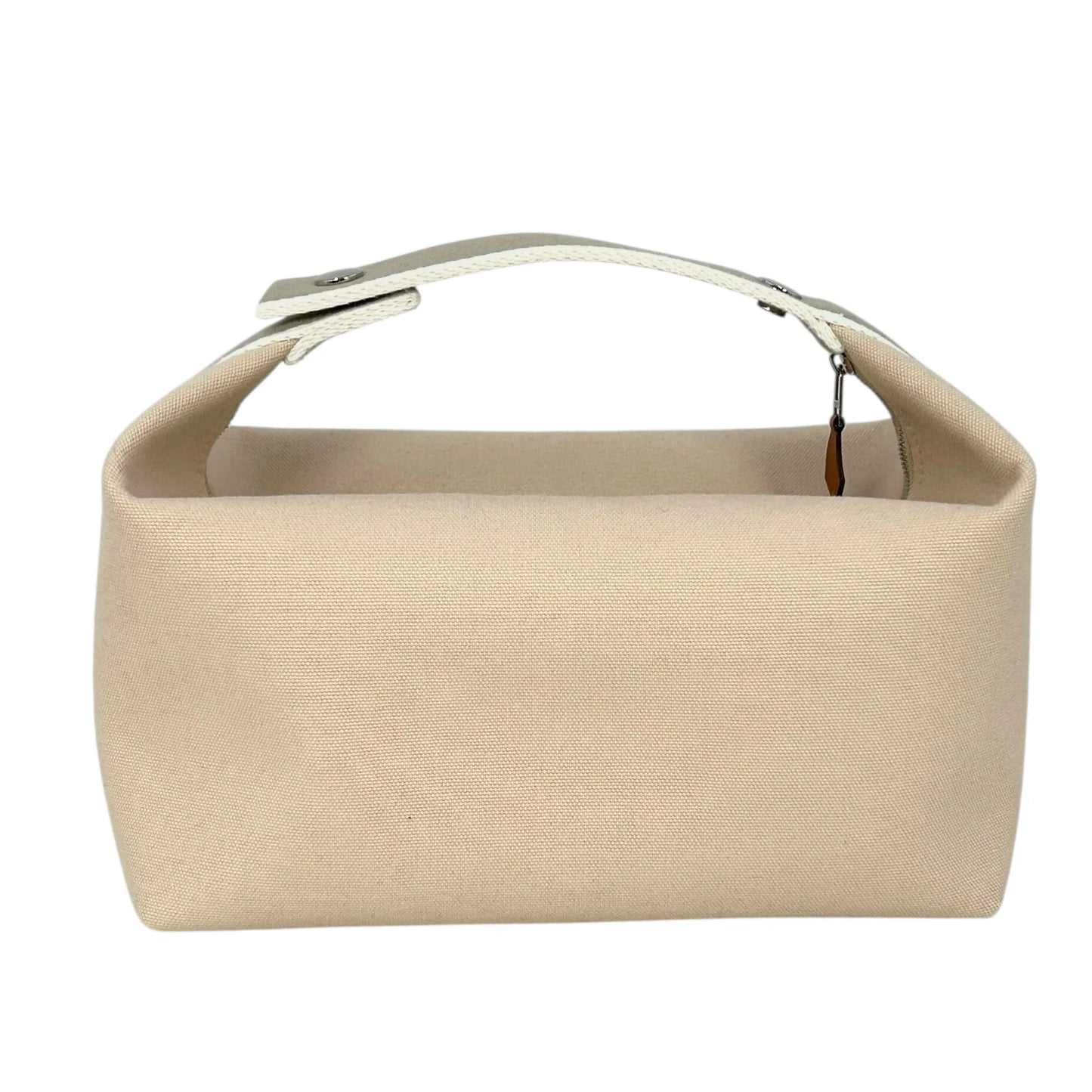 HERMES Bridesmaid Black GM Cotton Canvas Pouch - Beige