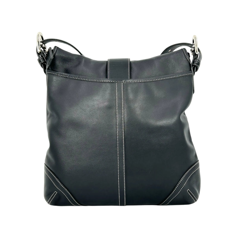 Coach ソーホー クロスボディ メッセンジャー レザー ショルダーバッグ - ブラック